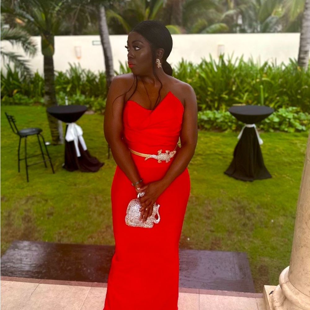 Fashion Nova Perfect Affair Bandage Maxi Dress - Red